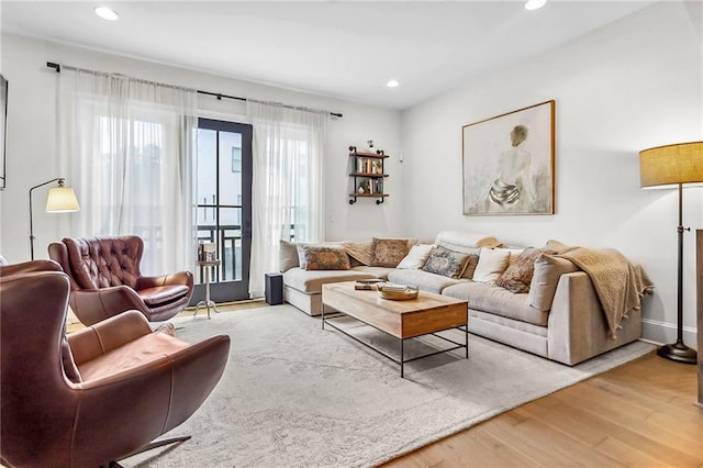 living room featuring hardwood / wood-style floors