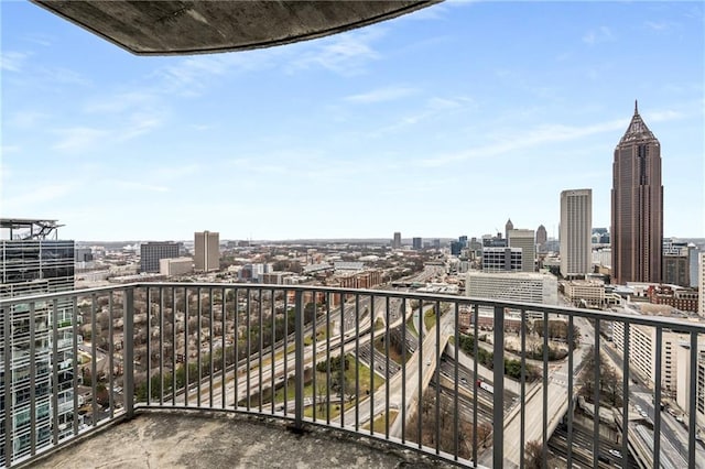 balcony with a view of city