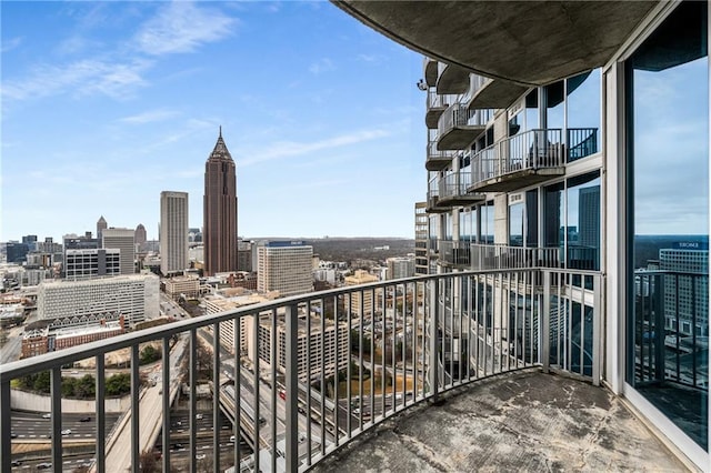 balcony with a city view