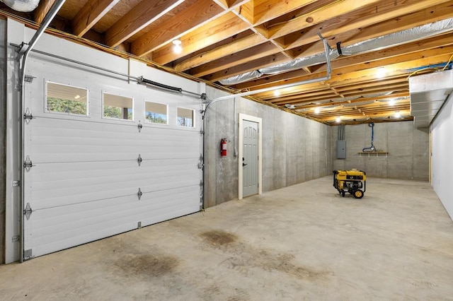 garage with electric panel