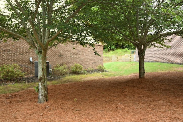 view of yard with central AC unit
