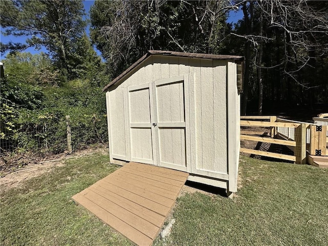 view of shed