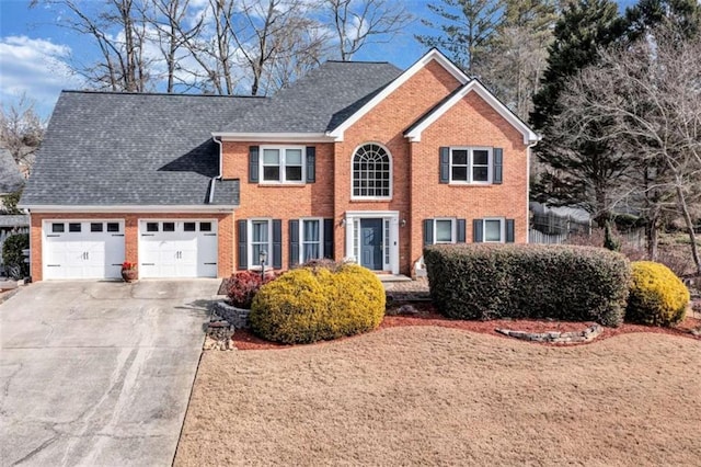 view of front of house with a garage