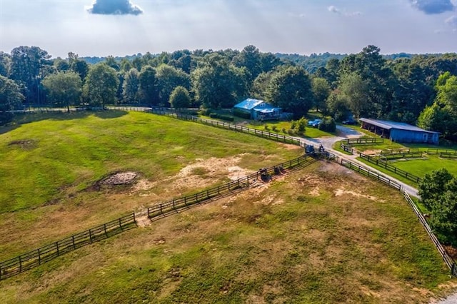 aerial view featuring a rural view