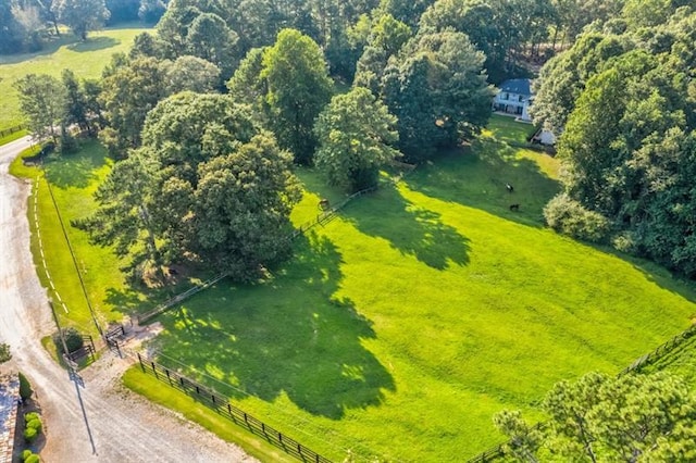 aerial view featuring a rural view