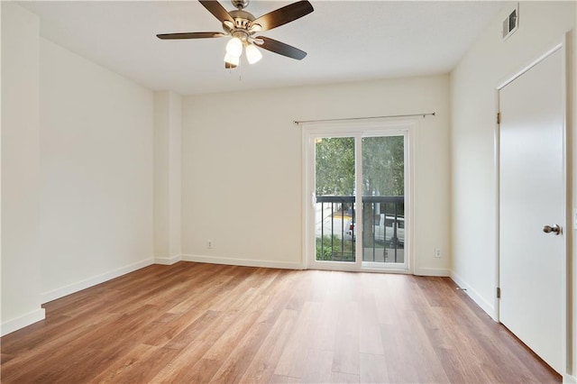 587 Virginia Ave NE Unit 315, Atlanta, GA 30306 - spare room featuring a ceiling fan, baseboards, visible vents, and light wood-type flooring