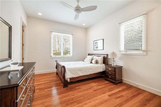 4835 Merlendale Ct, Atlanta, GA 30327 - bedroom featuring recessed lighting, light wood-style flooring, baseboards, and ceiling fan