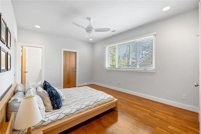 4835 Merlendale Ct, Atlanta, GA 30327 - bedroom featuring recessed lighting, baseboards, visible vents, and light wood-type flooring