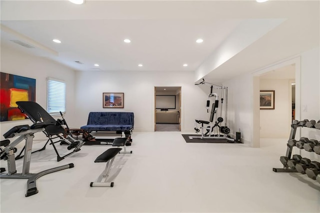 4835 Merlendale Ct, Atlanta, GA 30327 - workout room featuring recessed lighting and visible vents