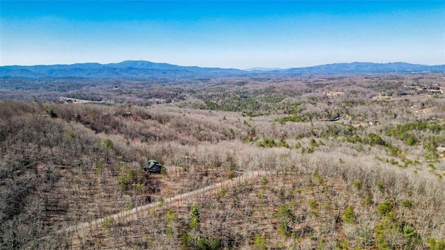 bird's eye view with a mountain view