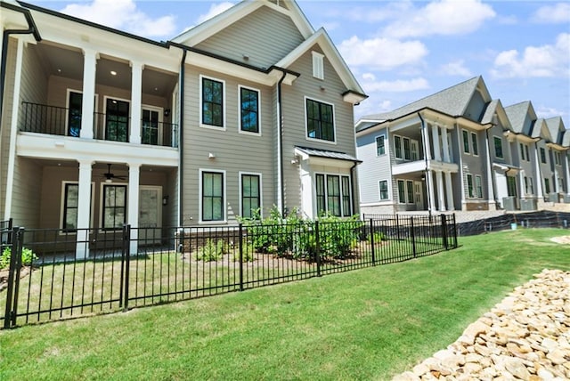 4933 Sudbrook Way Unit 230, Peachtree Corners, GA 30092 - rear view of property featuring a balcony, a ceiling fan, and a residential view