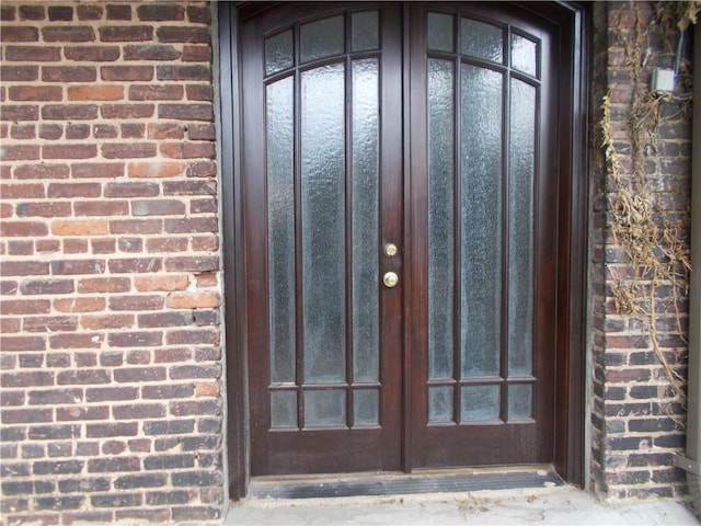 view of exterior entry with french doors