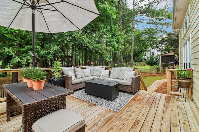 1006 Amberton Ln, Powder Springs, GA 30127 - wooden deck featuring an outdoor living space