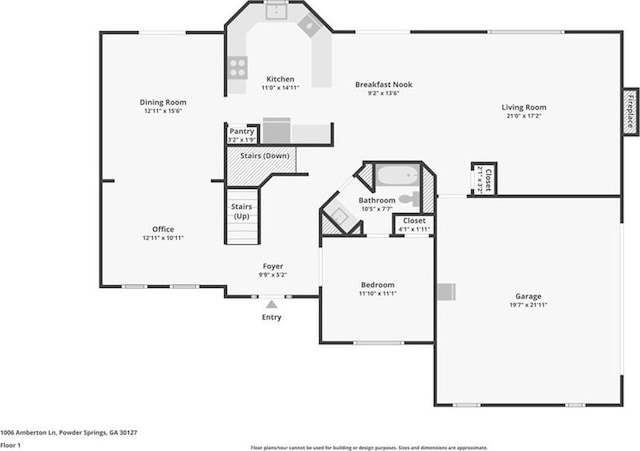 1006 Amberton Ln, Powder Springs, GA 30127 - home floor plan