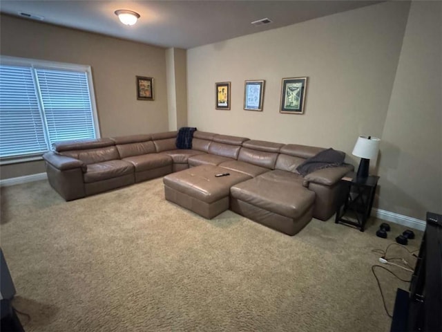 living room featuring carpet flooring