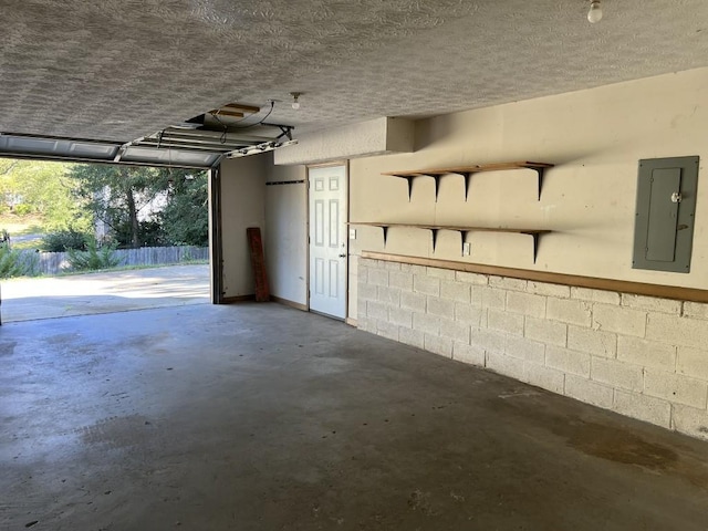 garage featuring electric panel