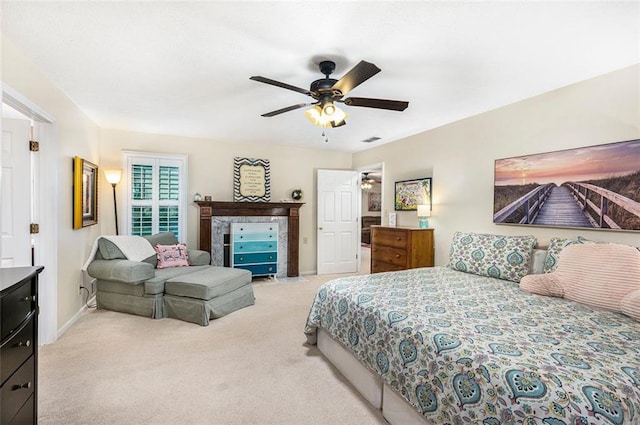 324 Kibbee Rd, Mcdonough, GA 30252 - carpeted bedroom with baseboards and ceiling fan