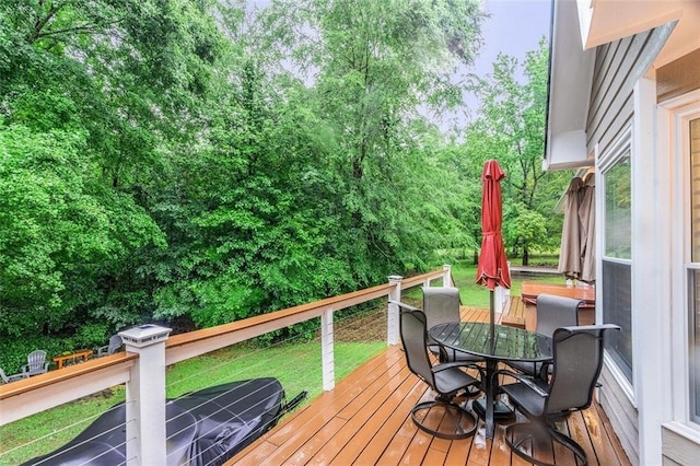 324 Kibbee Rd, Mcdonough, GA 30252 - wooden deck featuring outdoor dining space