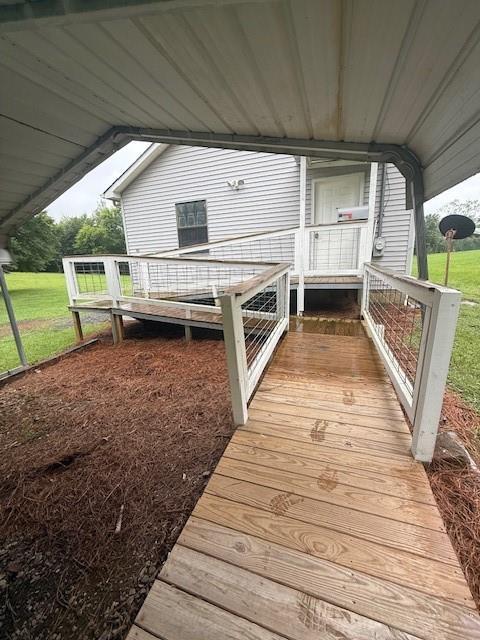 100 Walter Leon Dr, Chatsworth, GA 30705 - wooden deck with a yard