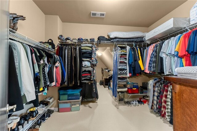 walk in closet featuring visible vents