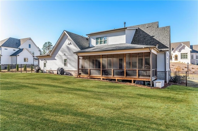 39 Telfair Ct, Acworth, GA 30101 - rear view of house featuring a sunroom and roof with shingles