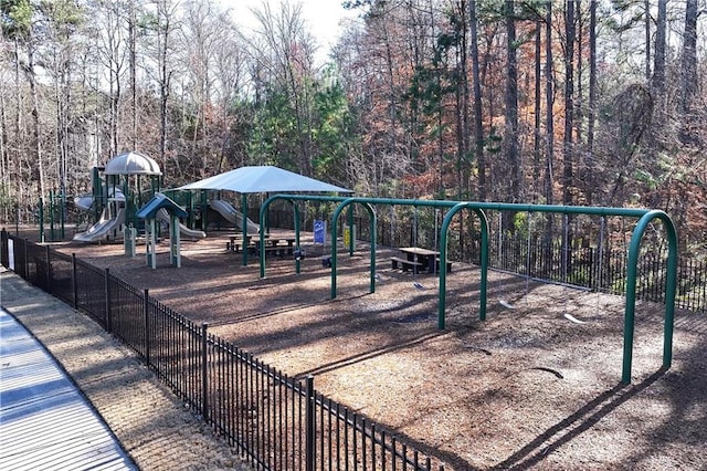 community playground with fence