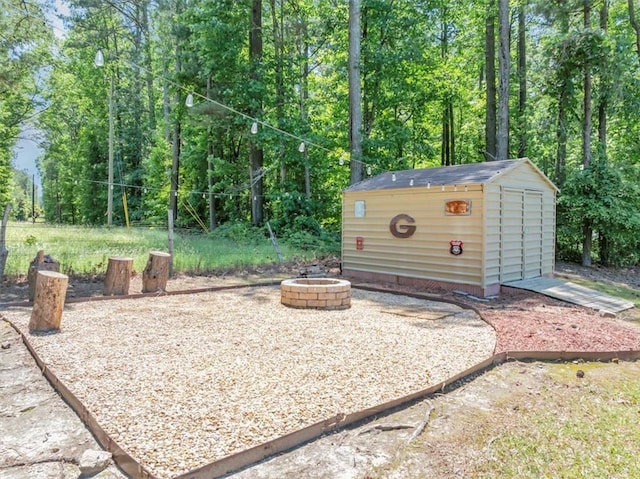 586 Old Bushmill Rd, Bremen, GA 30110 - view of yard with an outdoor fire pit