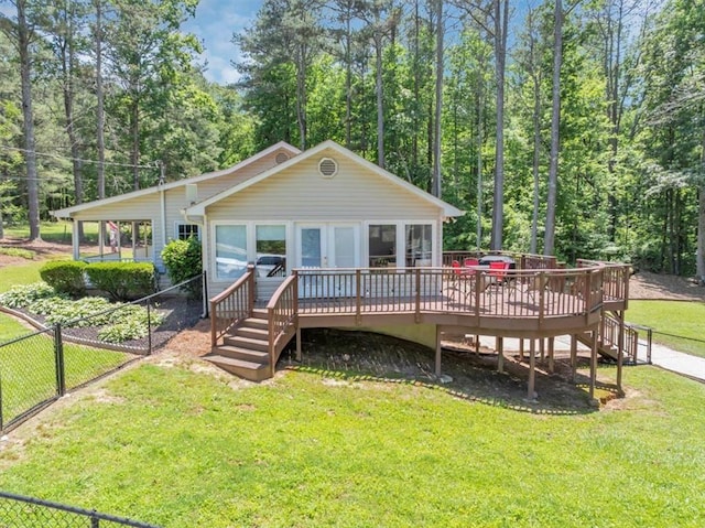 586 Old Bushmill Rd, Bremen, GA 30110 - view of front of home featuring a wooden deck and stairway