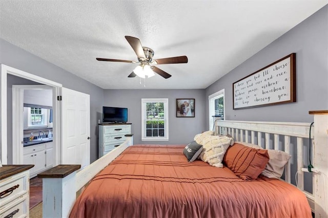586 Old Bushmill Rd, Bremen, GA 30110 - bedroom with ceiling fan and a textured ceiling