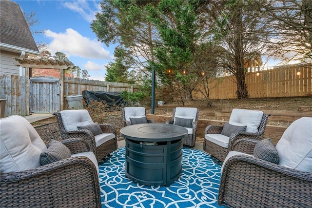 view of patio / terrace with a fenced backyard