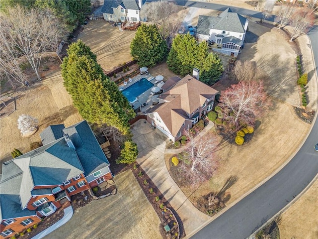 aerial view featuring a residential view