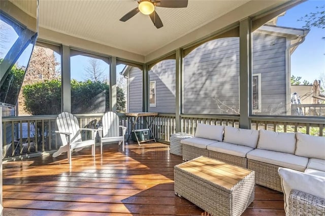 deck featuring a mountain view and a grill