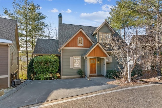 view of front of house with central AC