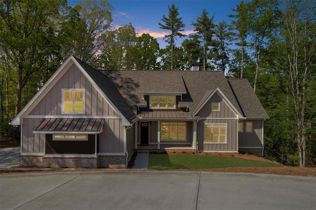 5990 Watermark Cv, Gainesville, GA 30506 - craftsman-style house with a standing seam roof, metal roof, board and batten siding, and roof with shingles