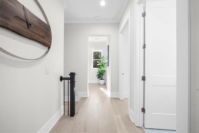 5990 Watermark Cv, Gainesville, GA 30506 - hall featuring light wood-style floors, baseboards, and recessed lighting
