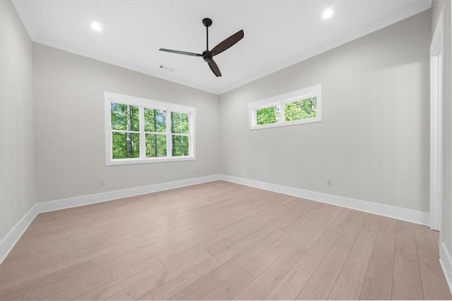 5990 Watermark Cv, Gainesville, GA 30506 - spare room with a ceiling fan, light wood finished floors, baseboards, and recessed lighting
