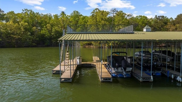 5990 Watermark Cv, Gainesville, GA 30506 - dock with a water view and a forest view