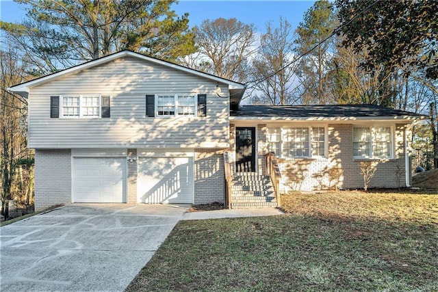 tri-level home with a garage