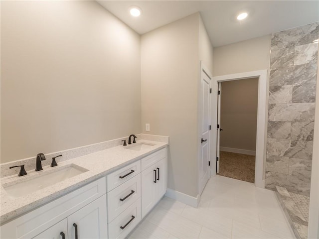 bathroom featuring vanity and tile patterned floors