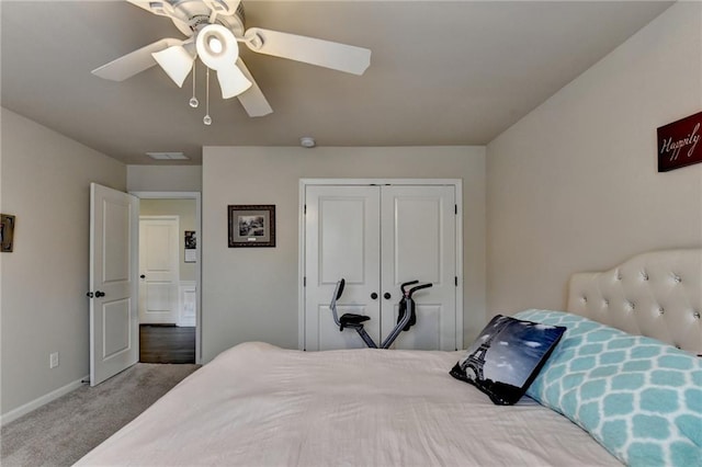 1211 Chapel Estates Way, Dacula, GA 30019 - carpeted bedroom with a closet and a ceiling fan