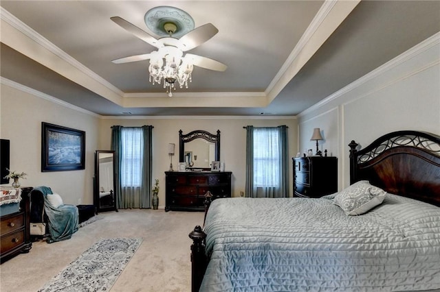 1211 Chapel Estates Way, Dacula, GA 30019 - bedroom with carpet floors, a raised ceiling, multiple windows, and ornamental molding