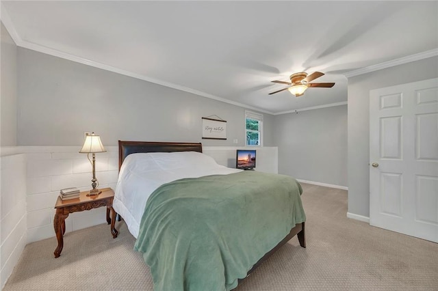 503 Silver Maple Ln, Woodstock, GA 30189 - bedroom with crown molding, carpet, ceiling fan, and baseboards
