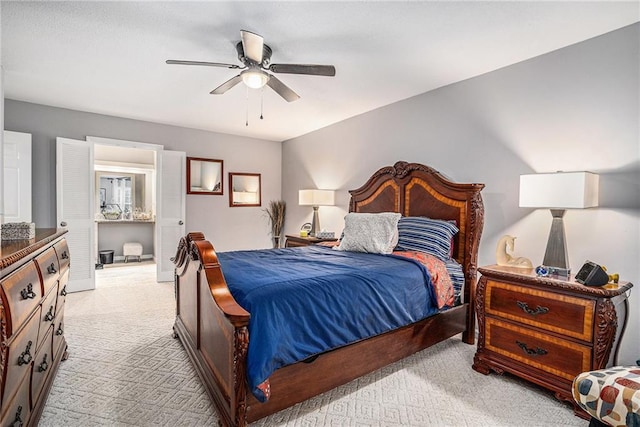 46 Le Parc Fontaine, Lithonia, GA 30038 - bedroom with light colored carpet and a ceiling fan