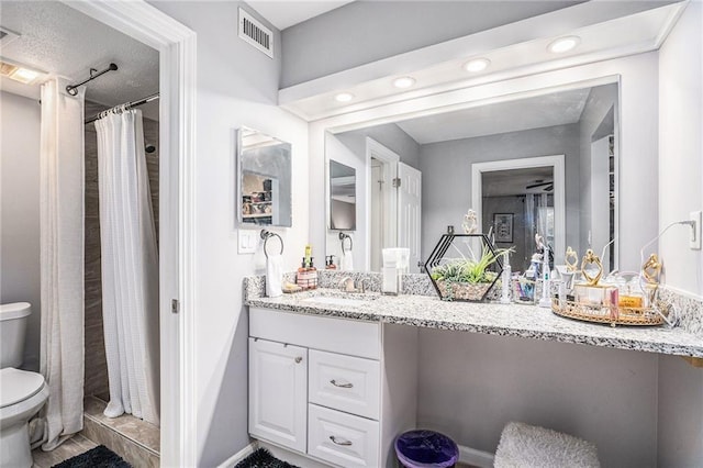 46 Le Parc Fontaine, Lithonia, GA 30038 - full bathroom featuring vanity, a shower with shower curtain, and recessed lighting