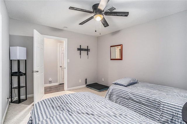 46 Le Parc Fontaine, Lithonia, GA 30038 - bedroom with light colored carpet and a ceiling fan