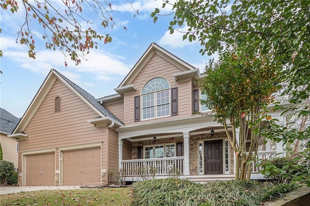 view of front of home featuring covered porch