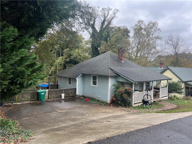 exterior space with covered porch