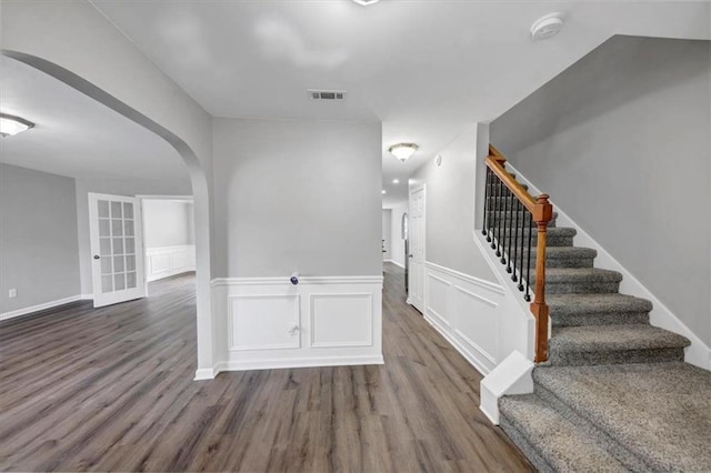 interior space with hardwood / wood-style flooring