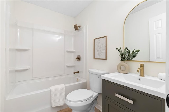 6273 Oak Ridge Dr, Flowery Branch, GA 30542 - full bath with toilet, vanity, and washtub / shower combination