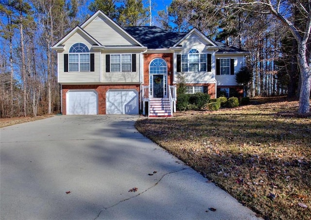 raised ranch with a garage